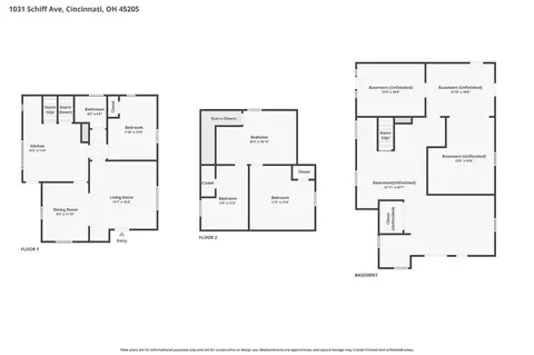 Floorplan - 1031 Schiff Ave, Cincinnati, OH 45205 photo 1 of 5