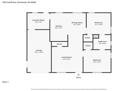 Floorplan - 1031 Schiff Ave, Cincinnati, OH 45205 photo 5 of 5