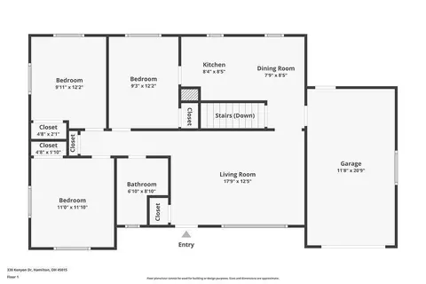 Floorplan - 330 Kenyon Dr, Hamilton, OH 45015 photo 1 of 3