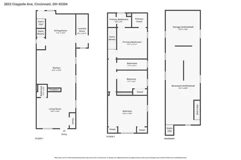 Floorplan - 2832 Claypole Ave, Cincinnati, OH 45204 photo 1 of 3