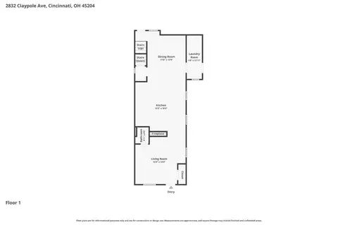 Floorplan - 2832 Claypole Ave, Cincinnati, OH 45204 photo 2 of 3