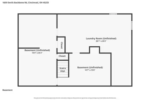 Floorplan - 1659 Devils Backbone Rd, Cincinnati, OH 45233 photo 2 of 3