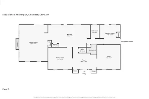 Floorplan - 5182 Michael Anthony Ln, Cincinnati, OH 45247 photo 1 of 3