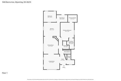 Floorplan - 1040 Burns Ave, Wyoming, OH 45215 photo 2 of 4