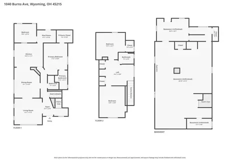 Floorplan - 1040 Burns Ave, Wyoming, OH 45215 photo 3 of 4