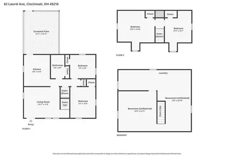 Floorplan - 62 Laurel Ave, Cincinnati, OH 45216 photo 3 of 3