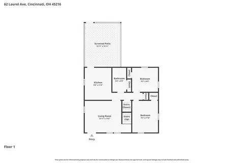 Floorplan - 62 Laurel Ave, Cincinnati, OH 45216 photo 1 of 3