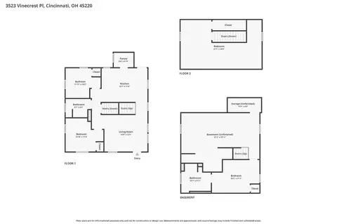 Floorplan - 3523 Vinecrest Pl, Cincinnati, OH 45220 photo 2 of 3