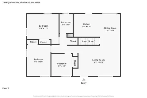 Floorplan - 7938 Queens Ave, Cincinnati, OH 45236 photo 2 of 2