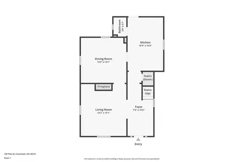 Floorplan - 129 Pike St, Reading, OH 45215 photo 1 of 3