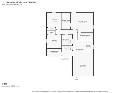 Floorplan - 2618 Ruby Ln, Middletown, OH 45044 photo 1 of 1