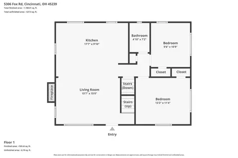 Floorplan - 5306 Fox Rd, Cincinnati, OH 45239 photo 1 of 4