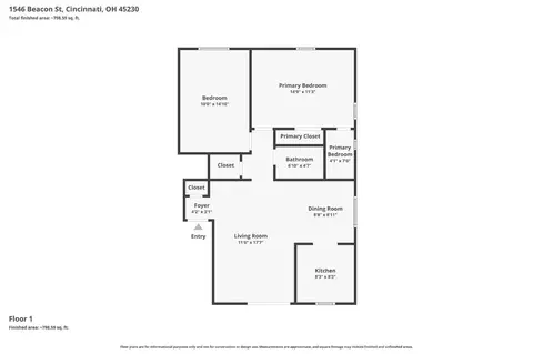 Floorplan - 1546 Beacon St, Cincinnati, OH 45230 photo 2 of 3