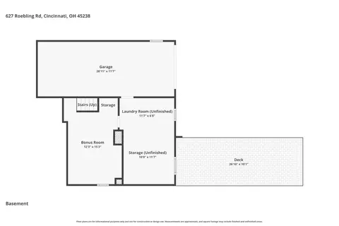 Floorplan - 627 Roebling Rd, Cincinnati, OH 45238 photo 2 of 2
