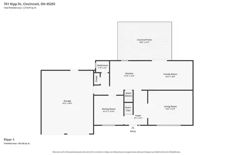 Floorplan - 761 Kipp Dr, Cincinnati, OH 45255 photo 2 of 4