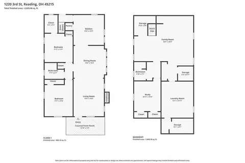 Floorplan - 1220 Third St, Reading, OH 45215 photo 1 of 2