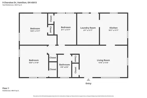 Floorplan - 9 Cherokee Dr, Hamilton, OH 45013 photo 1 of 1