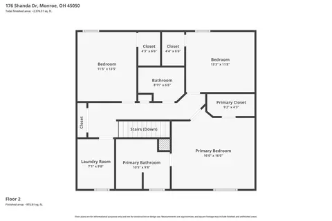 Floorplan - 176 Shanda Dr, Monroe, OH 45050 photo 4 of 4