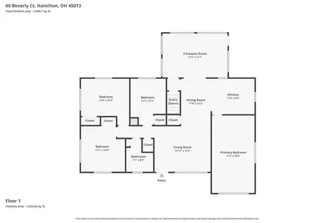 Floorplan - 60 Beverly Ct, Hamilton, OH 45013 photo 3 of 3