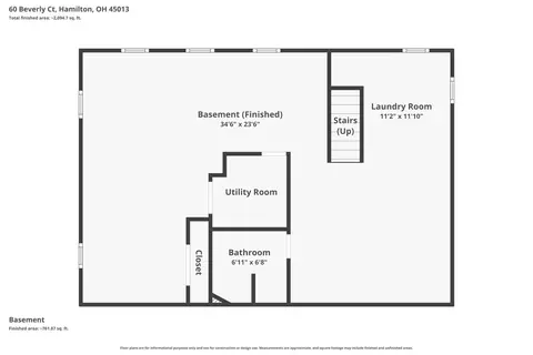 Floorplan - 60 Beverly Ct, Hamilton, OH 45013 photo 2 of 3