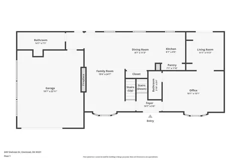 Floorplan - 2457 Owlcrest Dr, Cincinnati, OH 45231 photo 1 of 3