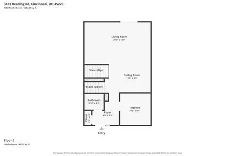 Floorplan - 3433 Reading Rd, Cincinnati, OH 45229 photo 1 of 4