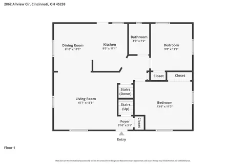 Floorplan - 2862 Allview Cir, Cincinnati, OH 45238 photo 1 of 3