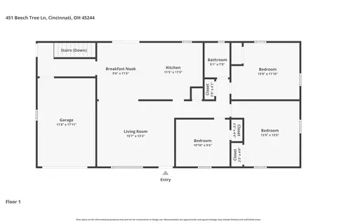 Floorplan - 451 Beech Tree Ln, Cincinnati, OH 45244 photo 1 of 3
