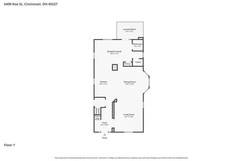 Floorplan - 6409 Roe St, Cincinnati, OH 45227 photo 1 of 3