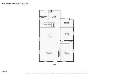 Floorplan - 4704 Ward St, Cincinnati, OH 45227 photo 1 of 3