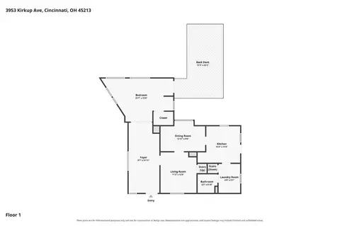 Floorplan - 3953 Kirkup Ave, Cincinnati, OH 45213 photo 2 of 4