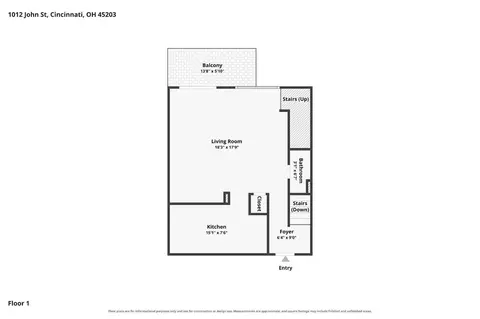 Floorplan - 1012 John St, Cincinnati, OH 45203 photo 2 of 4