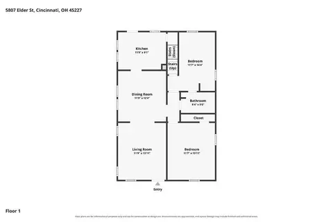 Floorplan - 5807 Elder St, Fairfax, OH 45227 photo 3 of 4