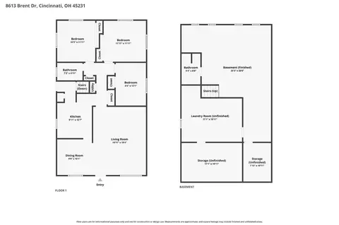 Floorplan - 8613 Brent Dr, Cincinnati, OH 45231 photo 2 of 3