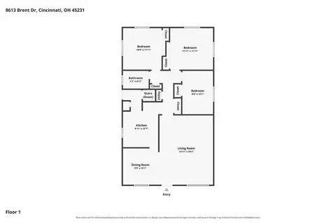 Floorplan - 8613 Brent Dr, Cincinnati, OH 45231 photo 3 of 3