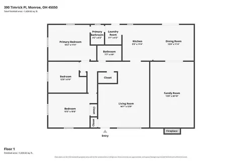 Floorplan - 390 Timrick, Monroe, OH 45050 photo 1 of 1