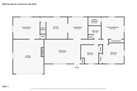 Floorplan - 8929 Cavalier Dr, Cincinnati, OH 45231 photo 1 of 3