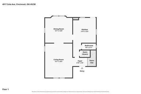 Floorplan - 4917 Zula Ave, Cincinnati, OH 45238 photo 2 of 3