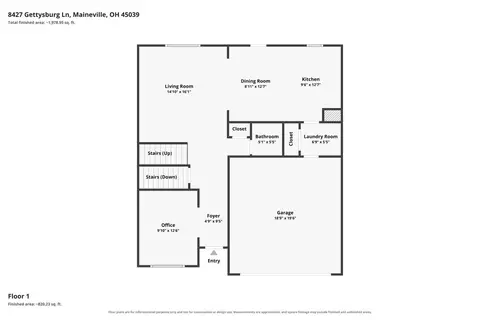 Floorplan - 8427 Gettysburg Ln, Hamilton Township, OH 45039 photo 1 of 4