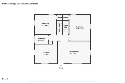 Floorplan - 1701 Centerridge Ave, Cincinnati, OH 45231 photo 3 of 4