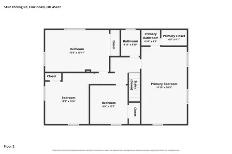 Floorplan - 5452 Ehrling Rd, Cincinnati, OH 45227 photo 2 of 3