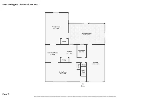 Floorplan - 5452 Ehrling Rd, Cincinnati, OH 45227 photo 1 of 3