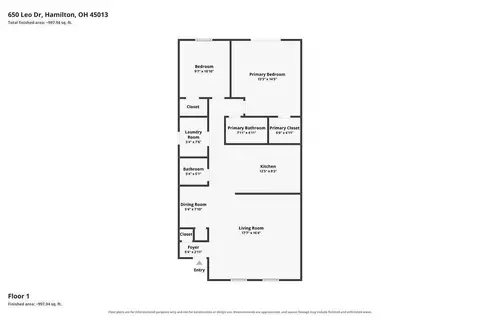 Floorplan - 650 Leo Dr, Hamilton, OH 45013 photo 1 of 1