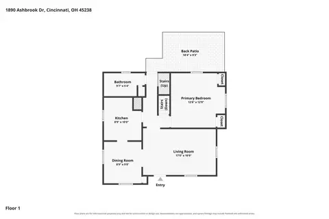 Floorplan - 1890 Ashbrook Dr, Cincinnati, OH 45238 photo 1 of 3