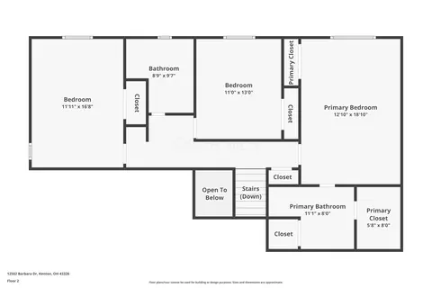 Floorplan - 12502 Barbara Dr, Kenton, OH 43326 photo 3 of 3