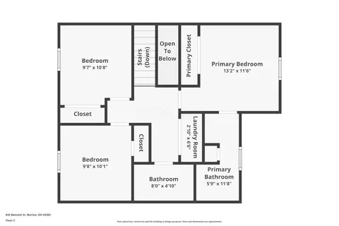 Floorplan - 845 Bennett St, Marion, OH 43302 photo 1 of 2
