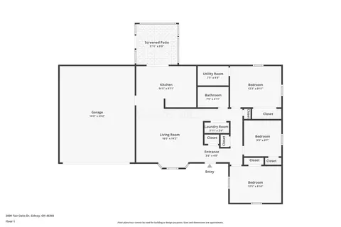 Floorplan - 2009 Fair Oaks Dr, Sidney, OH 45365 photo 1 of 1