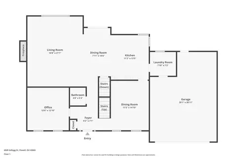 Floorplan - 6949 Kellogg Dr, Powell, OH 43065 photo 1 of 3