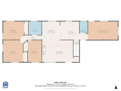 Floorplan - 1448 W Sparrow Rd, Springfield, OH 45502 photo 2 of 3