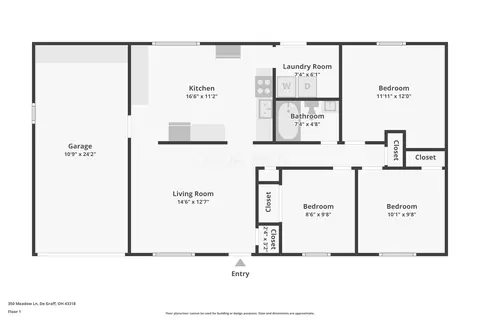 Floorplan - 350 Meadow Ln, De Graff, OH 43318 photo 1 of 1